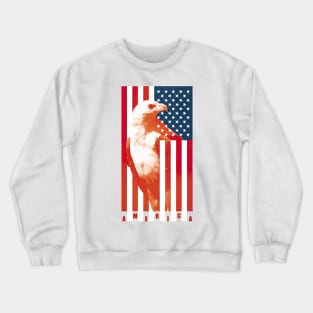 Eagle on American Flag Crewneck Sweatshirt